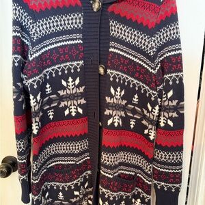 Women’s Christopher & Bank Navy and Red Sweater